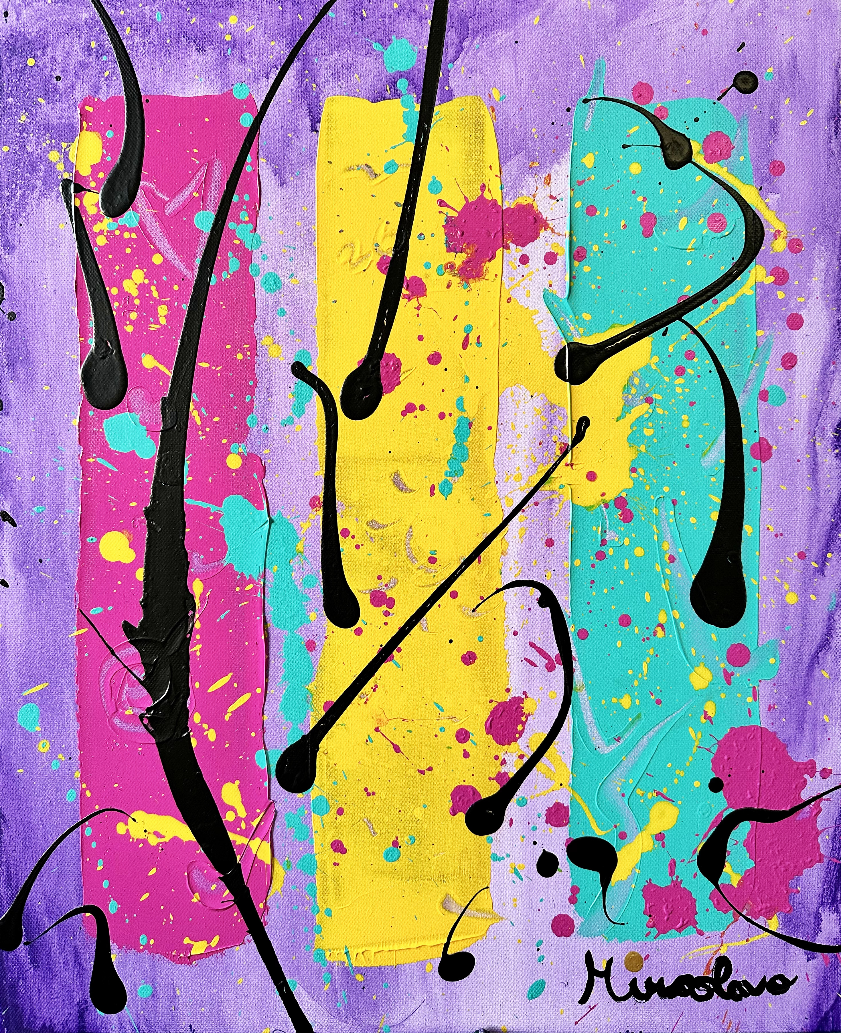 Back in the Game — colourful abstract painting by Miroslavo