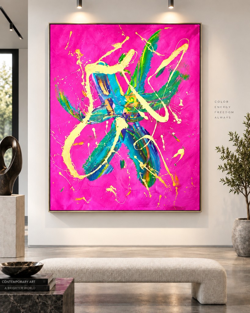 Shooting Star — original abstract painting by Miroslavo in a collector interior