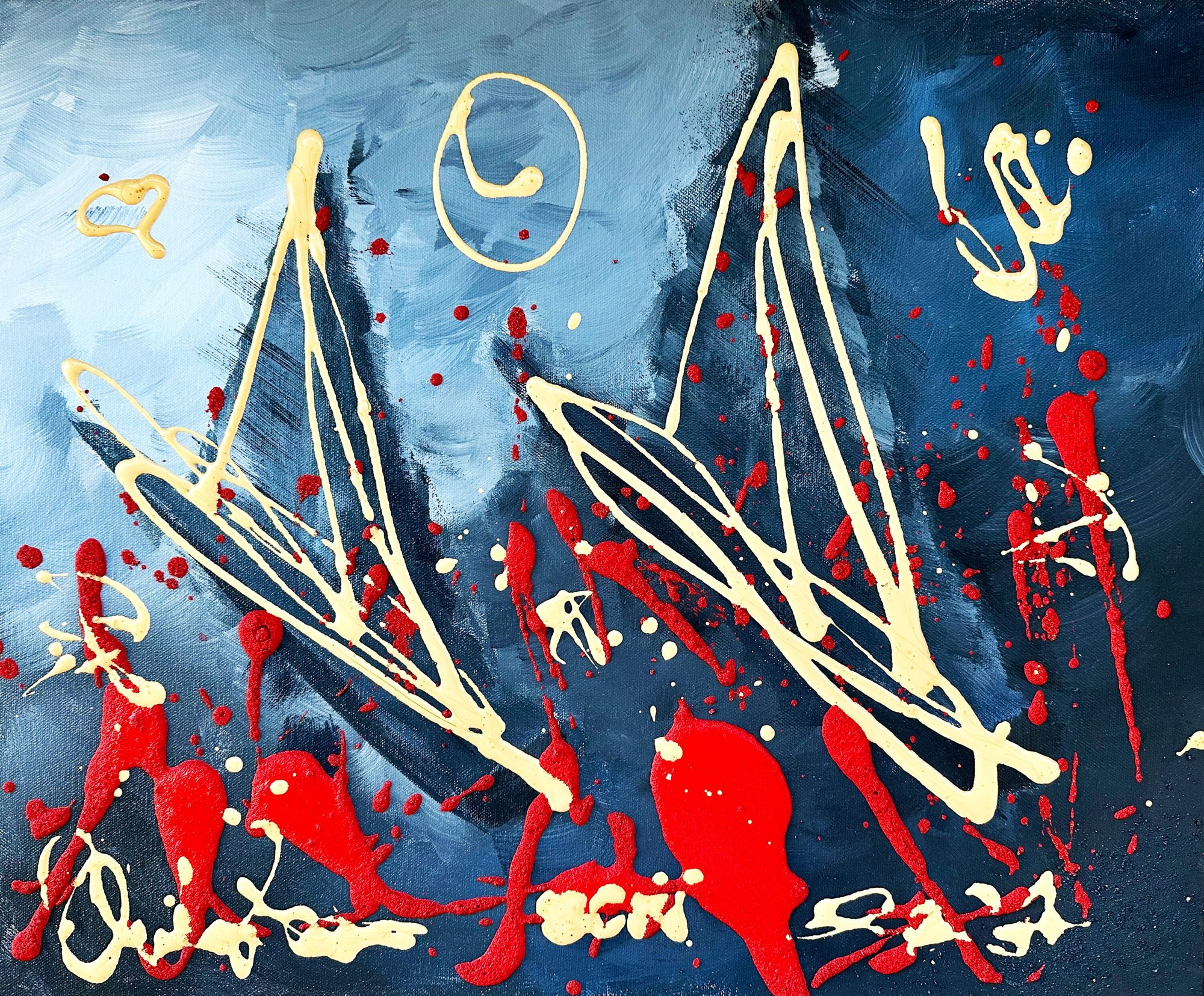 sailing in darkness abstract painting